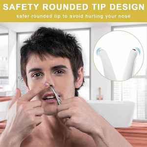 Ciseaux à poils de nez en acier inoxydable de qualité supérieure, lame droite avec pointe arrondie, ciseaux multi-usages, mini-ciseaux de toilettage - Product Image 2