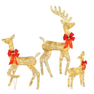Luces Navideñas Familiares con Diseño de Alce, 54*20*122cm, Marco de Hierro Dorado, Hilo de Algodón, Polvo de Cebolla Verde, Decoración para Patio - Product Image 6