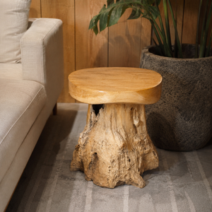 ARTERRA Luxury Handcrafted Teak Root Mushroom <b>Stool</b>-Durable Eco-Friendly Rustic Design <b>Ottoman</b> for Hotel Apartment Warehouse - Product Image 3