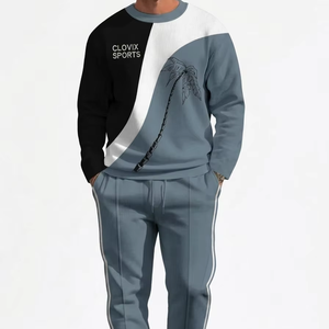Custom Logo Men Tracksuit 2 Piece <b>Set</b> Oversized Streetwear Breathable Cotton Fleece Suit Wholesale High Quality Cheap Price - Product Image 1