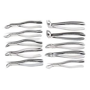 Ensemble de forceps d'extraction dentaire en acier inoxydable, poignée moletée manuelle, instruments chirurgicaux de classe I - Product Image 3