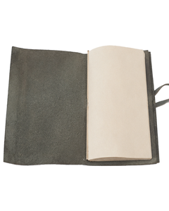 Diario de Viaje Vintage de Cuero Encuadernado a Mano con Borde Irregular y Tira de Color Único para Cuadernos - Product Image 3
