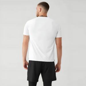 T-shirt de sport blanc pour homme, respirant, séchage rapide, entraînement de fitness, tee-shirt décontracté à manches courtes, vêtements de sport, logo personnalisé, vente en gros - Product Image 2