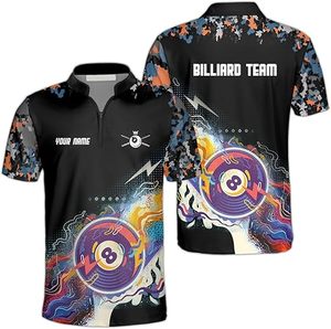 เสื้อยืดพิมพ์ลาย 3 มิติ สำหรับนักบิลเลียด เสื้อทีมบิลเลียดสำหรับผู้ชาย เสื้อโปโลสำหรับการแข่งขันสนุกเกอร์ เสื้อโปโลพูลแบบกำหนดเองสำหรับผู้ชาย - Product Image 4