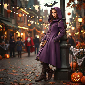 Chaqueta de pirata estilo victoriano gótico vintage para mujer, abrigo largo steampunk, talla extra grande, color morado - Product Image 4