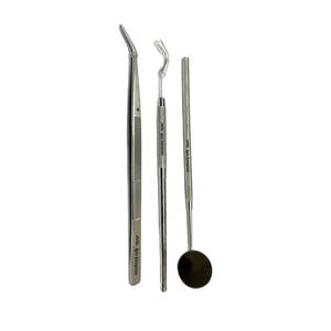 Kit Profesional de Examen Dental, Juego de 3 Herramientas Dentales de Acero Inoxidable para Revisión Bucal, Limpieza e Higiene, para Dentistas - Product Image 1