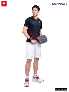 เสื้อแบดมินตัน JUST PLAY Lighting II แบบยูนิเซ็กซ์ แขนสั้น คอวี ลายทาง แห้งเร็ว ผลิตจากโพลีเอสเตอร์ เหมาะสำหรับผู้ใหญ่ ใส่ได้ทุกฤดู - Product Image 4