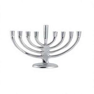 Menorá Decorativa de Nueve Ramas, Colorida, Moderna, para Hanukkah, Portavelas Judío, Diseño Artístico en Metal, Tres - Product Image 2