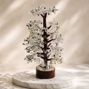 En gros NOUVEAU Arbre en agate étoilée et pierre de lune arc-en-ciel naturelle, 1000 copeaux, Arbre de Vie fait main, Décoration d'intérieur Feng Shui, Gujarat - Product Image 2