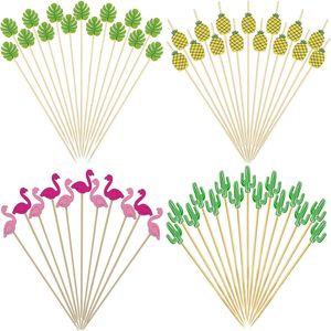 100 Palillos de Cóctel Monstera Surtidos, Palillos Decorativos para Aperitivos, Cupcakes, Sándwiches y Frutas para Fiestas - Product Image 1