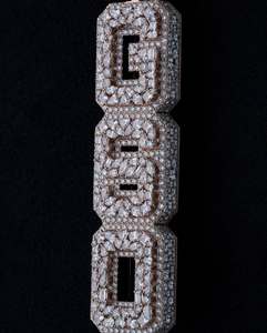 สร้อยคอจี้รูปอินฟินิตี้ประดับมอสซาไนต์ชุบทองคำขาว 925 สำหรับผู้ชายและผู้หญิง เครื่องประดับฮิปฮอป - Product Image 5