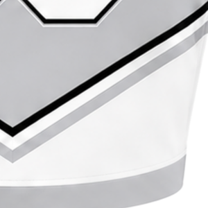 Haut court sans manches gris clair, blanc et noir pour femme, col en V, pour cheerleading, performance athlétique, uniforme d'équipe, compétition sportive - Product Image 6