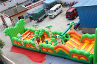 Jungle Interactive Obstacle Bounce Slide Jump Castle Playground Gonflable Jumper House Gonflable Obstacle Playground Jumpers