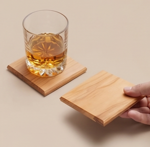 Square Walnut Wood <b>Coasters</b> With Natural Finished Perfect for Home Hotel Kitchenware Tableware Accessories and Elegant Dining - Product Image 1