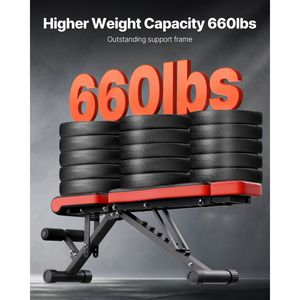 Banc de musculation réglable 660 lbs pour entraînement complet du corps, idéal pour la maison et la salle de sport, banc d'exercice pour exercices de force, bancs et supports - Product Image 2