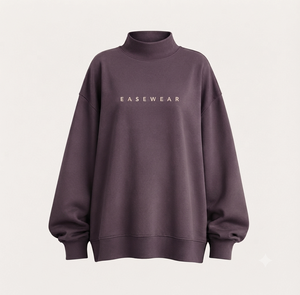 เสื้อสเวตเชิ้ตโอเวอร์ไซส์คอเต่าสำหรับผู้หญิง สไตล์สตรีทแวร์ ผ้าฝ้ายพรีเมียมเนื้อฟลีซ 380 กรัม ทรงไหล่ตก พิมพ์ลาย แบรนด์เสื้อผ้าอิสระ - Product Image 1