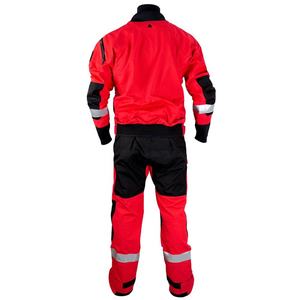 Red Waterproof Workwear Suit with Reflective Stripes and <b>Black</b> Trim for Industrial Use - Product Image 6