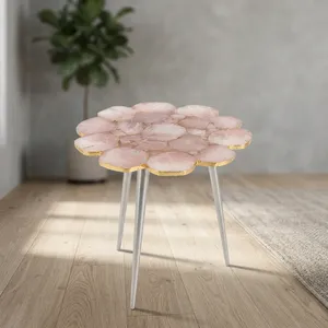 Modern <b>Round</b> Nesting <b>Side</b> <b>Tables</b> with Faux Marble Top and Metal Frame Living Room Furniture Decorative Accent <b>Table</b> - Product Image 1