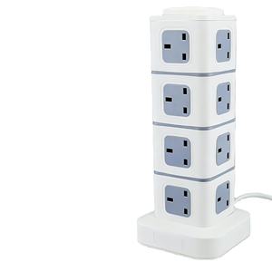 Interruptor de Sobrecarga para Oficina CN, Protección Contra Sobretensiones, Enchufe Universal Independiente Vertical 2026 para Uso Doméstico con Múltiples Puertos USB, 10A, EU/UK/AU - Product Image 1