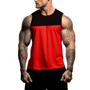 Camiseta sin mangas para hombre, cuello redondo, tejido de punto, color liso, estilo deportivo, de secado rápido, transpirable, para entrenamiento, a la moda. - Product Image 4