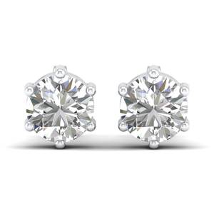 REYES Round Cut 1.8 Carat CVD Lab Grown Diamond Stud <b>Earrings</b> in 925 Sterling Silver Wedding Gift <b>Fine</b> Jewelry For Women - Product Image 2