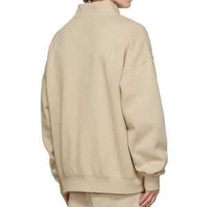 Sweat-shirt à col montant personnalisé avec logo, 100 % coton biologique, épais, coupe oversize, confortable, prix raisonnable 2026 - Product Image 2