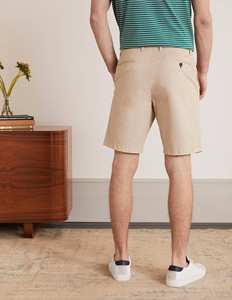 Shorts Bermuda en Coton Beige pour Homme, Taille Mi-Haute, Fermeture Boutonnée, Style Décontracté, Couleur Unie, Tissu Tissé Respirant - Product Image 3