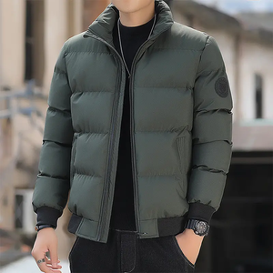 Veste matelassée personnalisée, couleur unie, col montant, fermeture éclair, imperméable, veste d'hiver pour homme, pour l'extérieur - Product Image 6