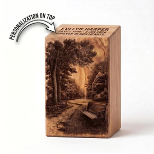 Banco de Parque de Madera Estilo Americano Personalizado con Urna, Grabado Láser, Diseño Ecológico y Duradero, Capacidad de 200-220 Pulgadas Cúbicas - Product Image 3