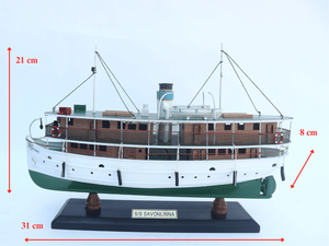 Hecho a mano 30cm SAVONLINNA Steamboat elegante Vintage River Cruiser decoración pintada técnica - Product Image 2