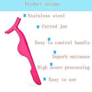 Private <b>Label</b> Stainless Steel Pink Box Eyelash <b>Applicator</b> Tweezers Lash Tweezers Eyebrow Scissor Curler Tweezers - Product Image 4