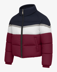 เสื้อแจ็คเก็ตพัฟเฟอร์สีสันทันสมัย ดีไซน์เก๋ไก๋แบบเย็บต่อสี  พร้อมซิปปิด  เสื้อโค้ทกันหนาวสำหรับฤดูหนาว  สไตล์สตรีทแวร์ลำลองสำหรับกิจกรรมกลางแจ้ง - Product Image 4