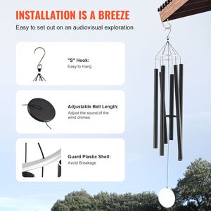 Campane a Vento Profonde da 66 Pollici con 6 Tubi, Grandi Campane a Vento Uniche per Memoriali, Alta Densità per Anniversari, Incredibili - Product Image 6