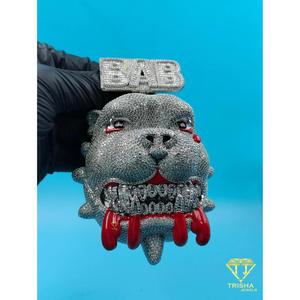 Collier de luxe Hip Hop Bling avec pendentif animal et lettre, diamant de laboratoire, bijoux urbains - Product Image 5