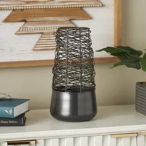 Trending Matte Black Tall Metal Flower <b>Vase</b> for Modern Urban Interior Styling Projects WorldwideHandmade Luxury Metal Flower - Product Image 1