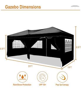 Carpa Apilable 3-6 Personas, Impermeable, de Tela Oxford con Estructura de Hierro, para Exposiciones, Eventos, Publicidad y Protección Solar - Product Image 5