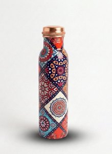 Bouteille en cuivre artisanale indienne avec finition antique, fournisseur de bouteilles d'eau ayurvédiques de qualité supérieure - Product Image 4