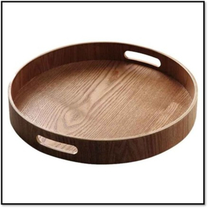 Bandeja Redonda de Madera para Almacenamiento, Diseño Minimalista, Duradera, Accesorio para Mesa de Cocina Interior - Product Image 6