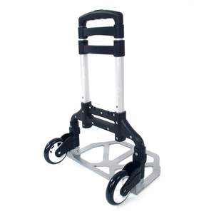 Portable Black Aluminum <b>Cart</b> Dolly Push Truck Trolley Foldable Collapsible Black <b>Luggage</b> <b>Carts</b> - Product Image 4