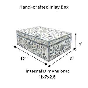 Handcrafted Natural Camel Bone Inlay <b>Box</b>: <b>Large</b> Decorative Bone & Resin Jewelry <b>Box</b> - Product Image 5