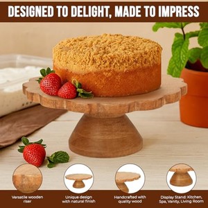 Artisan Bamboo <b>Cake</b> Display <b>Stand</b> | Handcrafted Wooden Riser | Wholesale - Product Image 3