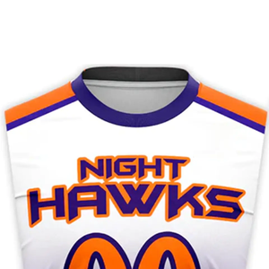 Maillot de football 7v7 en polyester doux violet et orange, col en V, sans manches, séchage rapide, respirant, uniformes sportifs sublimés - Product Image 4