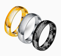 Bague tendance en acier inoxydable pour couples, motifs lettres, chiffres et inscriptions, vente en gros d'usine