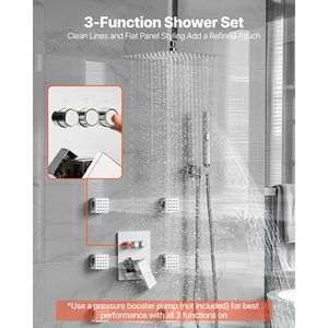10 Inch Ceiling Mount Rainfall <b>Shower</b> System Rotatable 3 Function 6 Body Jets 2 Handheld Spray <b>Shower</b> <b>Set</b> <b>Bath</b> Hardware <b>Sets</b> - Product Image 2