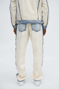 Pantalones Vaqueros Casuales Personalizados para Hombre, Corte Recto, Algodón, Ajuste Delgado, Transpirables, Cintura Media, Tejido de Punto, Lavado, Coloridos, Secado Rápido, Verano - Product Image 3