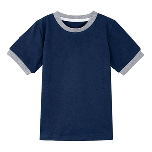 Service OEM Vente en Gros Nouveaux T-shirts Garçons Tendance Tricot Décontracté Design Uni Coton Manches Courtes T-shirts Enfants - Product Image 3