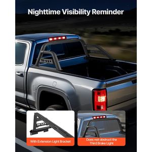 Roll Bar Sportivo Regolabile in Acciaio al Carbonio, Portapacchi Universale per Cassone di Camion di Medie Dimensioni, Compatibile con Pickup - Product Image 4