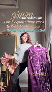 ชุดเลเฮนกาผ้าไหมเฟนดี้สีม่วง ดีไซน์เนอร์ งานปักดิ้นและเลื่อมผ้าไหมเฟนดี้ พร้อมชุดเดรสลูกไม้แฟนซี และเลเฮนกาพร้อมผ้าคลุมไหล่ - Product Image 2