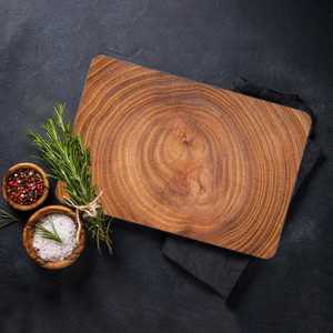 Planche à découper carrée en bois massif personnalisée avec poignée, épaisseur 1,5 cm, écologique, compatible lave-vaisselle, bloc de boucher pour cuisine - Product Image 1