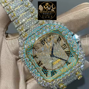 Reloj Mecánico Cuadrado Premium con Incrustaciones de Diamantes, Correa de Acero Inoxidable, Esfera con Números Romanos, Tono Dorado, Visualización de Fecha, Reloj de Pulsera Hip Hop para Hombre - Product Image 6